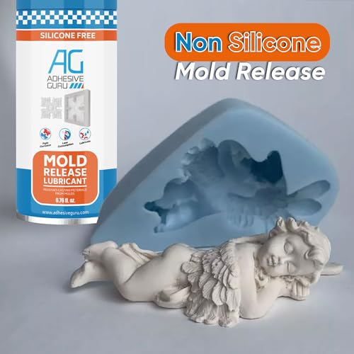 Adhesive Guru Non Silicone Epoxy Mold Release Spray (2x6.76 fl oz), Silicone-Free Release Agent Aerosol Spray for Epoxy Resin Molds, 2 Pack - color: 6.76 fl oz, size: 2 Pack