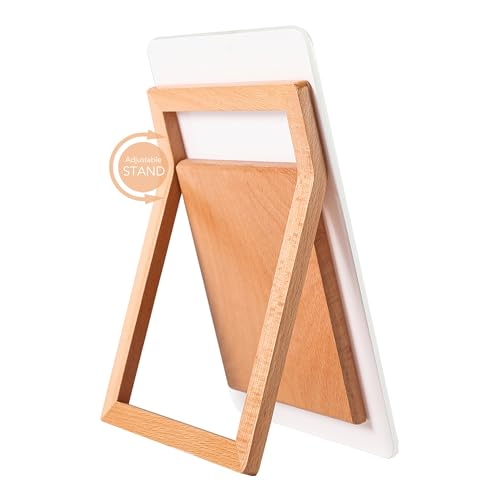 Yeoux Desktop Glass Whiteboard with Reversible Wood Stand 9.5"x6.7" - color: Beech-white