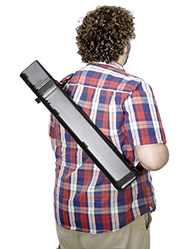 VViViD Flat-Sided Black Plastic 25-41 Inch Length Telescoping Poster, Artwork and Document Carrying Tube