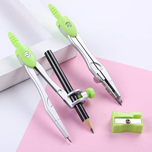 Vobou Math Geometry Sets 10 Pcs, Student Supplies Kit, for School (Green - color: Green