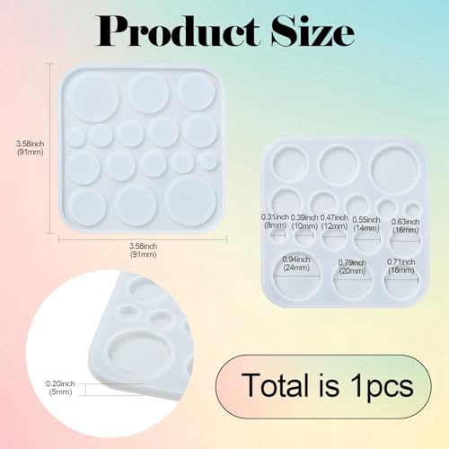1 Pcs Flat Round Cabochon Resin Silicone Molds Keychain Epoxy Resin Molds for Jewelry Pendant Keychain DIY Making Crafts - color: 1pcs-91x91x5mm-flat round cabochon molds