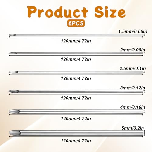 6 Pcs Stainless Steel Silver Hole Punch Circle Cutter, Circular Clay Hole Cutters Punch Clays Tools for Pottery Sculpting Crafts, Professional Drilling Tools with Storage Case (1.5/2/2.5/3/4/5 mm) - size: 1.5/2/2.5/3/4/5 mm