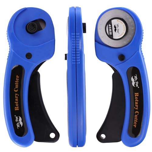 Mr. Pen- Rotary Cutter for Fabric with 1 Extra Blade, 45mm | Fabric Cutter Wheel, Fabric Rotary Cutter, Rotary Fabric Cutter, Sewing Rotary Cutter, Rotary Cutting Tool, Blue/Black - color: Blue