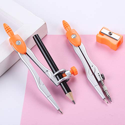 Vobou Math Geometry Sets 10 Pcs, Student Supplies Kit, for School (Orange) - color: Orange