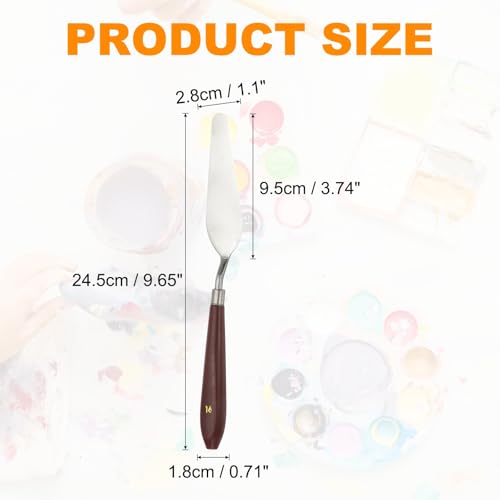 HARFINGTON 2pcs Palette Knife Painting Tool 3.74" x 1.1" Stainless Steel Art Spatula Pallet Knives Scrapers Tools with Plastic Handle for Acrylic Oil Canvas Mixing Spreading, Red/Silver - size: 3.74" x 1.1"