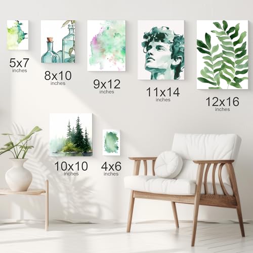 PHOENIX Watercolor Canvases for Painting - 4x6 Inch/6 Pack, 100% Cotton Water Color Small Canvas Panels, 8 Oz. / 260g White Blank Medium Texture Flat Canvases for Water Based Paints - size: 4"x6", style: Canvas Panel