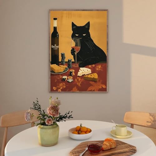 Diamond Art Kits for Adults,Black Cat Diamond Painting Kits 12x16in | Diamond Painting Kit - Sparkling Full Drill Design Perfect for Home Decor, Holiday Gifting, And Relaxing Crafting 12x16inch - color: DP03012