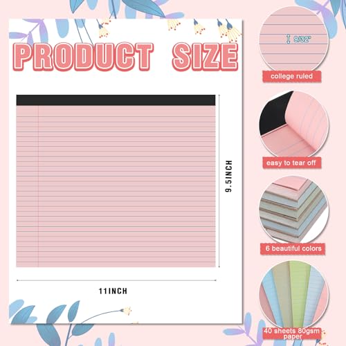 Lincia 6 Pcs Legal Pads Landscape Notebook, Pastel Colors - color: Pastel Colors