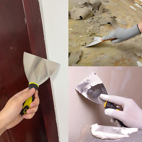7-Piece Putty Knife Set, 1" 1.5" 2" 2.5" 3" 4" 5" Stainless Steel Paint Scraper Set for Drywall Repairing and Clearing, Wallpaper Removal, Putty Applying Adhesive, Plaster Scraping