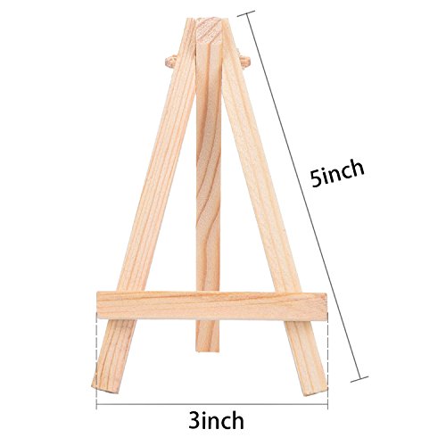 Eboot 24 Pack 5 Inch Mini Wood Display Easel Small Easels Wood Artist Tabletop Canvas Stand for Painting Arts Crafts Easels for Painting Arts Crafts Display Card Photo - size: 5 Inch