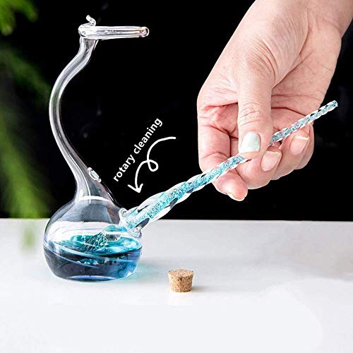 Handmade Glass Dip Pen Ink Set, Crystal Calligraphy Pen with Colorful Inks | High Borosilicate Glass Dip Pen Set with 12 Colorful Inks for Writing, Calligraphy, Signatures, Art and Gifts(Colorful) - color: Colorful