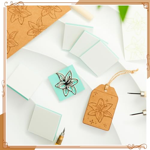 Frienda 24 Pcs 2" X 2" Rubber Carving Blocks Linoleum Blocks for Printmaking, Stamp Making, DIY Crafting, Scrapbook, Painting, Soft and Easy to Carve (White Green) | Easy to Carve, for Printmaking, Stamp Making, DIY Crafting, Scrapbook, Painting, Soft Lin