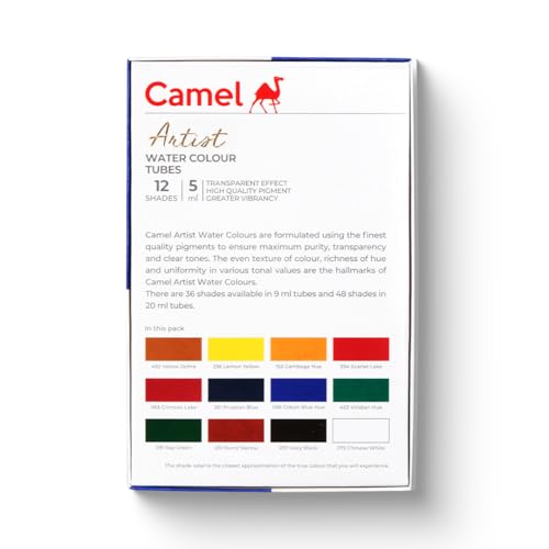Camlin Kokuyo Artist 5ml Water Color Set - 12 Shades (Multicolor)