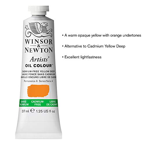 Winsor & Newton Artists' Oil Color, 37ml (1.25 oz) Tube, Cadmium-Free Yellow Deep - color: Cadmium-free Yellow Deep, style: 1.25-oz Tube