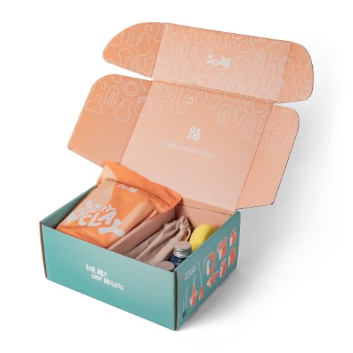 Sculpd Pottery Kit for Adults, Air Dry Clay with Tools, Floral Tones Gloss - style: Gloss Varnish with Floral Tones