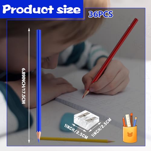 36 PCS Red Yellow Blue Colored Pencils, Pre-sharpened Professional Wooden Art Pencils Set for Artists Painting | Premium Drawing Sketching Supplies - color: redyellowblue