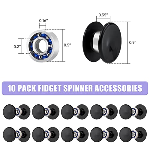 NiArt Fidget Spinner Silicone Resin Mold Kit, 5 Molds, 10 Bearings Set - size: 5 Molds (B) + 10 BLACK Bearings