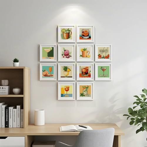 12 Pcs Small Diamond Art Kits Cocktail Diamond Art Kits for Adults - color: Cocktail