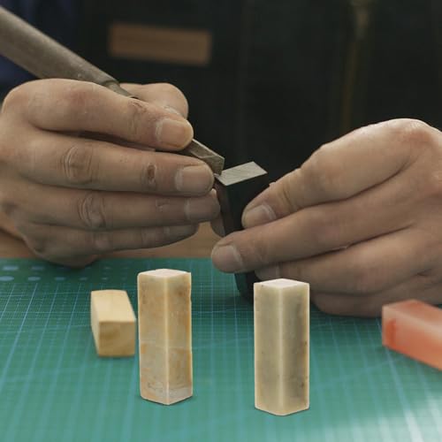Uonlytech 15 Pcs Chinese Seal Stone Engraved Seal Carving Tools Chinese Painting Stones for Painting Calligraphy Art Supply