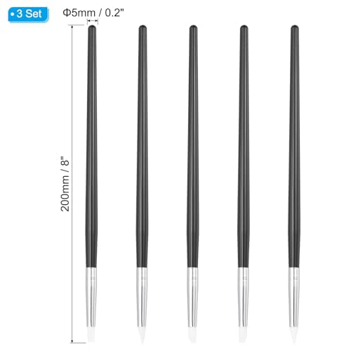 PATIKIL Silicone Clay Sculpting Tool, 15 Pcs Clay Shaping Tool Soft Rubber Modeling Dotting Tool for Pottery Clay Craft Painting Nail Rock, Black/White (5mm) - color: Black/White, size: 5mm