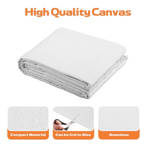 10oz Natural Cotton Blend Canvas Fabric, Duck Canvas Fabric, 60'' Wide for Arts & Crafts, Painting, Handmade Home Decor (White, 3 Yard) - color: White - 10oz, size: 3YD-(60'' x 108'')