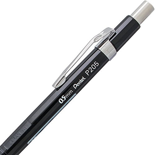 Pentel Sharp Mechanical Pencil (0.5mm), Fine Line, Black Barrel, Pack of 2 (P205BP2)