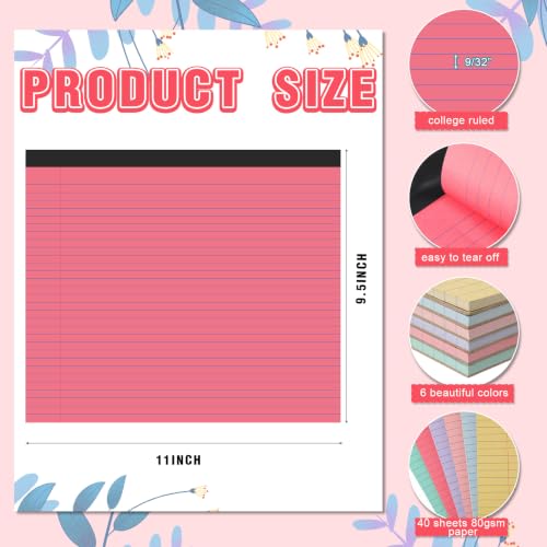 Lincia 6 Pcs Legal Pads Landscape Notebook, Macaron Colors - color: Macaron Colors