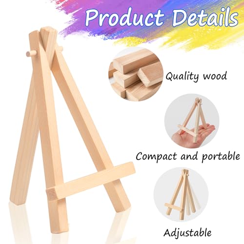 16 Pcs 5 Inch Mini Wood Display Easel, A-Shaped Small Wood Easel for Displaying Small Canvases, DIY Crafts, Photos, Gift, Home Decoration - color: 16 Pcs Wood Display Easel