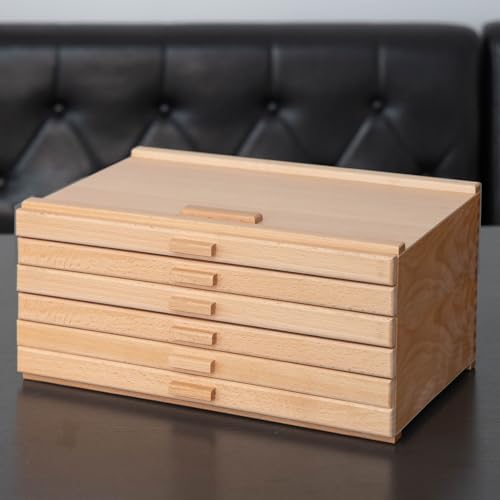 Falling in Art Wooden Pastel Storage Box With 6 Removable Drawers - size: 6-Drawer