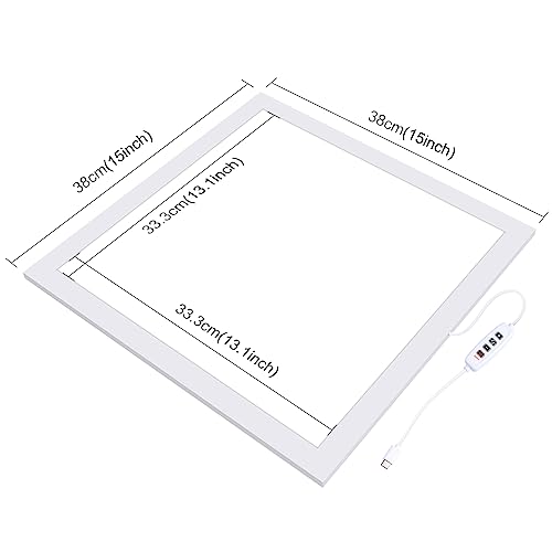 PULUZ Photo Studio Fill Light LED Shadowless Light Panel 15in X 15in / 38 x 38cm Dimmable Photography Softbox Bottom Light for Food Jewelry Cosmetic Crafts US Plug - size: 15*15 Inch