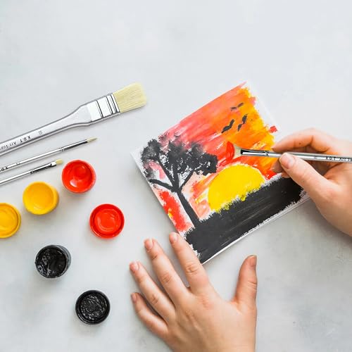 XDT#888 Artist Paint Brush 10 Piece Set Nylon & Hog Hair Extra Long Handle #1#2#3#4#5#6#7#8#9#10, Paint Brush for Acrylic & Oil & Watercolor Painting - color: Silver Hog 10pcs