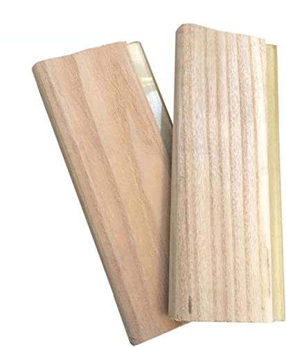 INTBUYING Screen Printing Squeegee Ink Squeegee Wooden Water Scraper 65 Durometer 13nches Long 4 inches Wide with Rubber Blade and Wooden Handle - size: 13 inches long