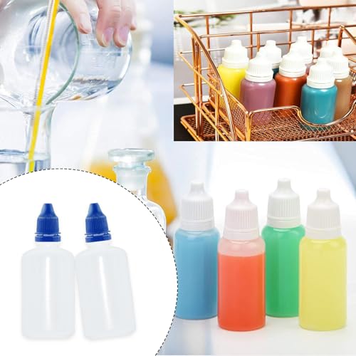 12 Pcs Dropper Bottles, 50ml/1.7 oz Empty Squeezable Small Mouth Dropper Bottle, Liquid Dropper Bottle with Blue Cap - color: Blue Cap