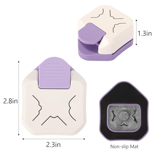 2PCS Paper Corner Rounder, Corner Punch 3 in 1 (R4/R7/R10mm) Corner Cutter for Card Making, Laminate, Cardstock, Scrapbooking and Paper Crafts, Business Cards - color: Blue+Purple