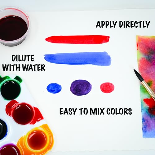 Handy Art Washable Liquid Watercolor Paint, Fluorescent Violet, 8 oz Bottle | Ready to Use Concentrated Dye-Based Liquid, Deep Color Strength, Dilute with Water, Certified Safe AP Non-Toxic, Made in USA - color: Fluorescent Violet