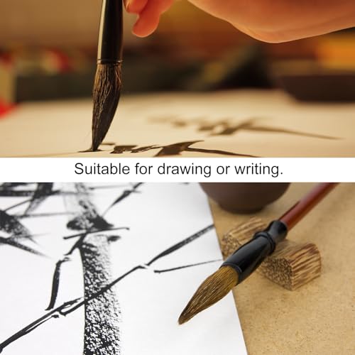 PATIKIL 3 Pcs Chinese Calligraphy Brush Set Watercolor Brushes Ink Pen | Traditional Writing, for Drawing Painting Writing, Art Supplies