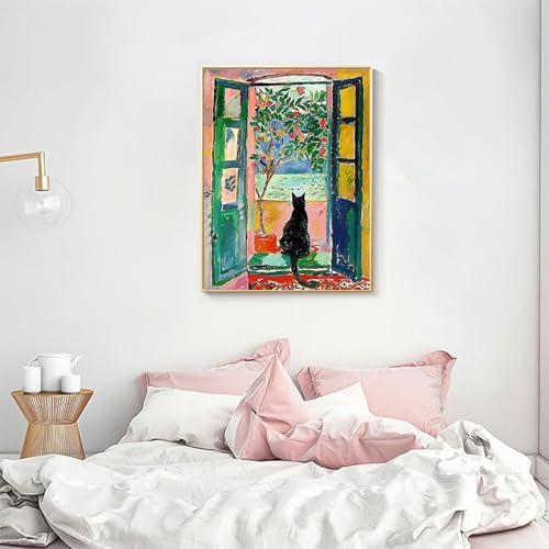 Black Cat Diamond Art Kits for Adults Diamond Painting Kit for Beginner | Bathroom Animal 5D Funny DIY Diamond Dots Full Drill Crafts for Gem Art Dot Art for Adults Home Wall Decor for Teens 12x16 in - color: DP03676
