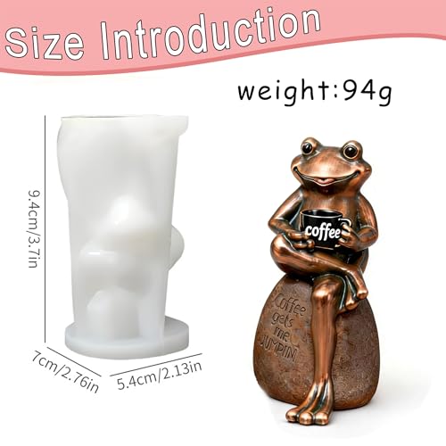 3D Frog Resin Mold, Frog Animal Silicone Molds for Epoxy Resin | Cross-Legged Coffee Frog Silicone Epoxy Resin Molds for Casting, Plaster, DIY Crafts, Candle Making, Figurine, Desktop Decor - color: Coffee Frog Resin Mold