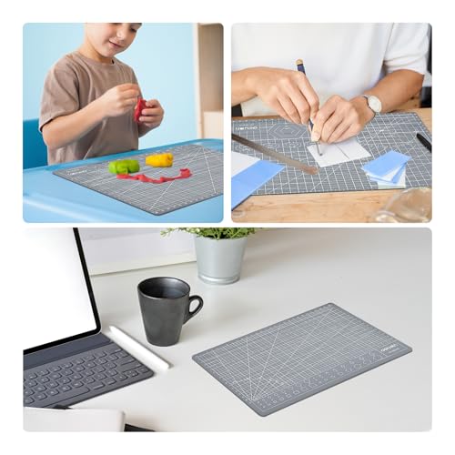Self Healing Cutting Mat for 3D Printing Models, 24"×18" Double Sided 5-Ply Craft Cutting Board Precision Grid Angle Lines for Small Resin Parts Trimming, FDM Model Deburring - color: A2