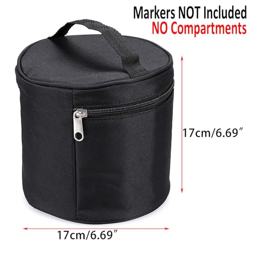 BTSKY Multifunction Marker Case - Zippered Canvas Pen Bag for 80 Markers