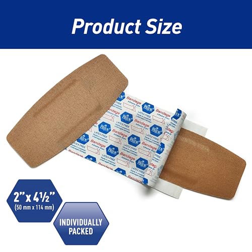 MED PRIDE Fabric Adhesive Bandages,Hypoallergenic,Latex-Free,2x4.5 in,50-Ct - size: 2” x 4.5'' - 50 Count