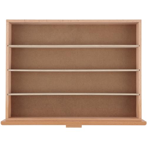 HG Art Concepts Artists Storage Chests, Stackable, 3 Drawer Deep, 1-Pack | Removable Dividers, Natural Birch & Sturdy Wood Construction. Studio Organizer for Paint Tubes, Brushes, Pencils & Markers