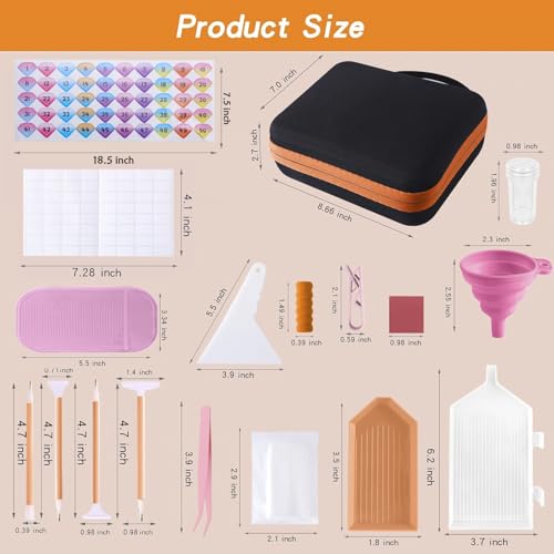 LYMUSUMI 30 Slots Diamond Art Storage Containers Painting Accessories Tools | Portable Bead Storage Boxes for Diamond Painting for Adults(Orange) - color: Orange