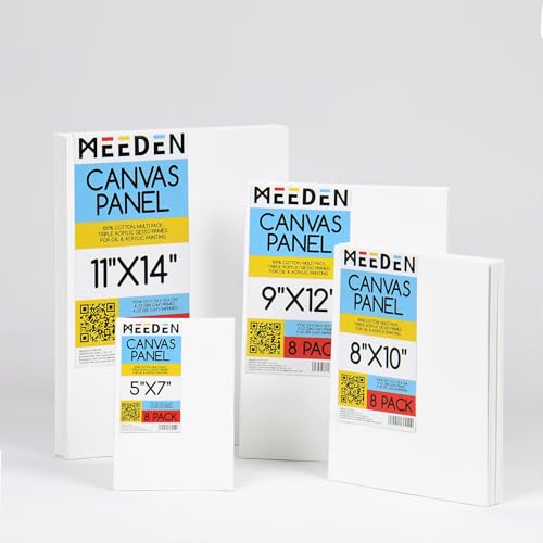 MEEDEN Canvas Boards for Painting White: 5"x7" 100% Cotton Canvas 24 Pack - size: 5"x7"