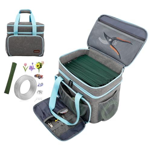 Crafts Storage Bag, Double-Layer Craft Organizer with Adjustable Dividers | Craft Supplies Organizer with Multiple Pockets for Beads, Jewelry & Sewing Tools, Portable Art Bag for Home, Classes & Travel