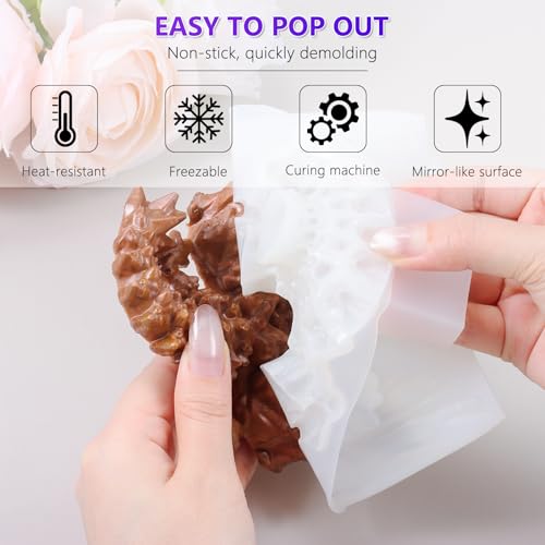 3D Winged Dragon Silicone Mold for Epoxy/UV Resin Casting DIY Craft Decors | Crystal Dragon Resin Mold Handmade Hanging Ornament Art Decors for Living Room Wall Decor Resin Craft Mold Dragon Lovers Gift