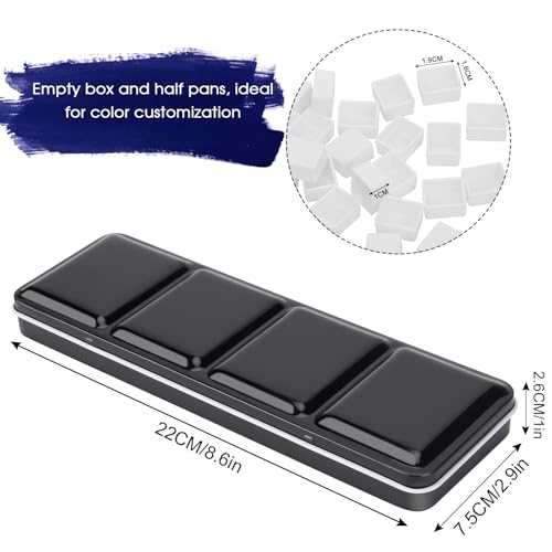 PEVART Empty Watercolor Paint Palette, Metal Box Mixing Palette Case with 37 Water Color Half Pans and Fold-Out Palette Tin Paint Tray Travel Watercolor Set, Acrylic, Gouache, Oil Painting - color: Black, size: 37 Half Pans