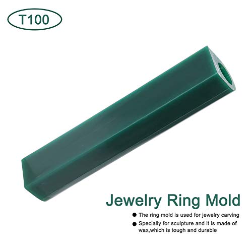 Jewelry Ring Green Carving Wax Tube for Making Rings Mold, Round With Centred Hole/Hard Wax/Solid Blank Large Flat Side Tube (T100)