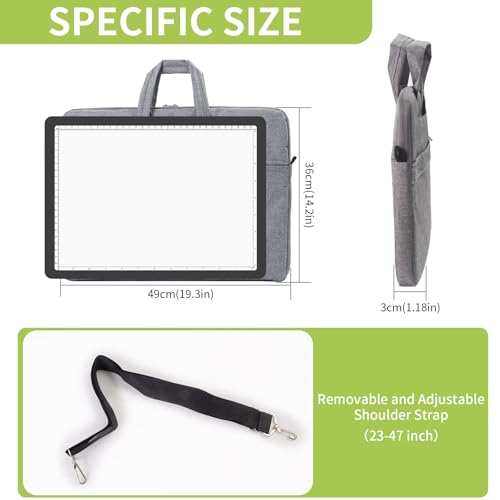 YINGWOND Rechargeable A3 LED Light Pad/Board with Foldable Stand | 3 Light Colors,Adjustable Brightness,Side Button,Portable,Wireles Tracing Light Box, for Diamond Art Weeding Vinyl Drawing - size: A3 with Bag
