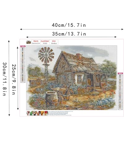Farmhouse Diamond Art Kits for Adults, Country Diamond Art 12X16 Inch - color: Landscape 11